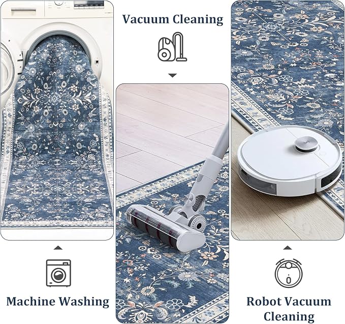 Yamaziot Washable Runner Rug 2x3 – Floral Non Slip Small Entryway Rug - Image 5