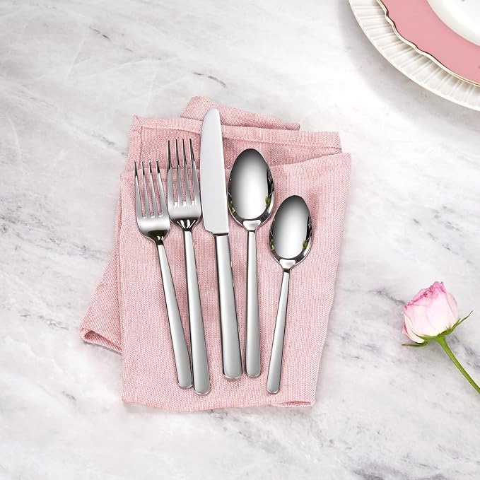 Premium Aline 4-Piece 6.4-Inch Teaspoon Set | 18/10 Stainless Steel Teaspoons; - Image 8