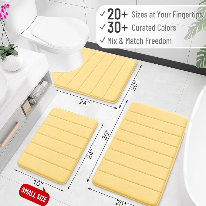 OLANLY Memory Foam Long Bathroom Rugs Runner 70x24, Super Soft Absorbent Bath - Image 2