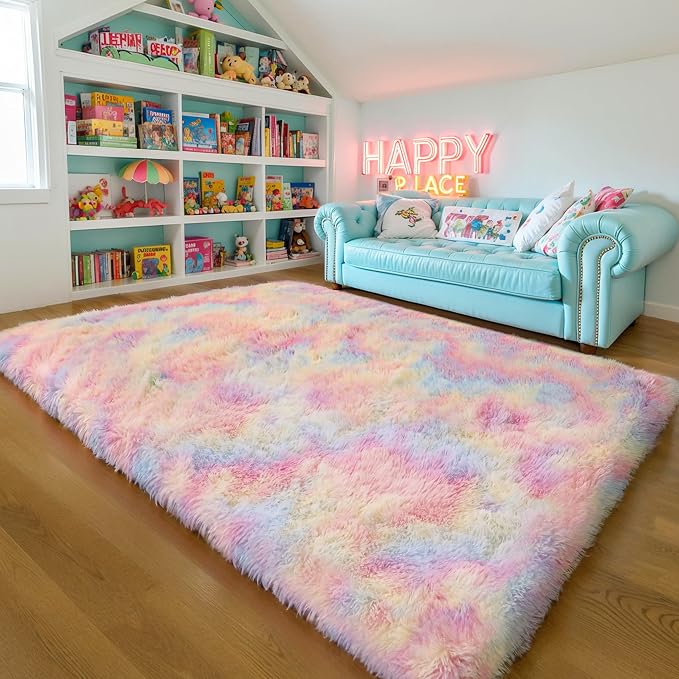 KICHOWUA Thick Area Rug 6x9 Unicorn Fluffy Shag - Image 6