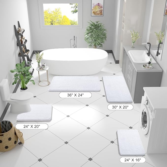 OLANLY Large Bathroom Rugs 40x24, Extra Soft Absorbent Chenille Bath Rugs - Image 2