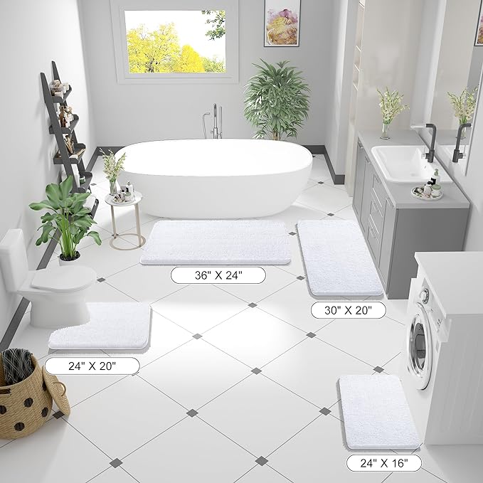 OLANLY Large Bathroom Rugs 50x30, Extra Soft Absorbent Chenille Bath Rugs - Image 2