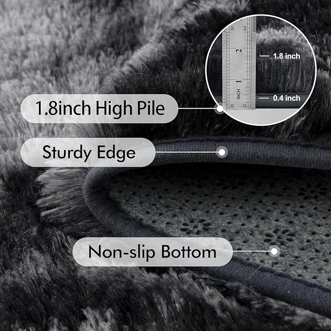 9x12 Ft Extra Large Shag Rugs for Living Room, Tie Dyed Ultra Soft Fluffy Furry - Image 5