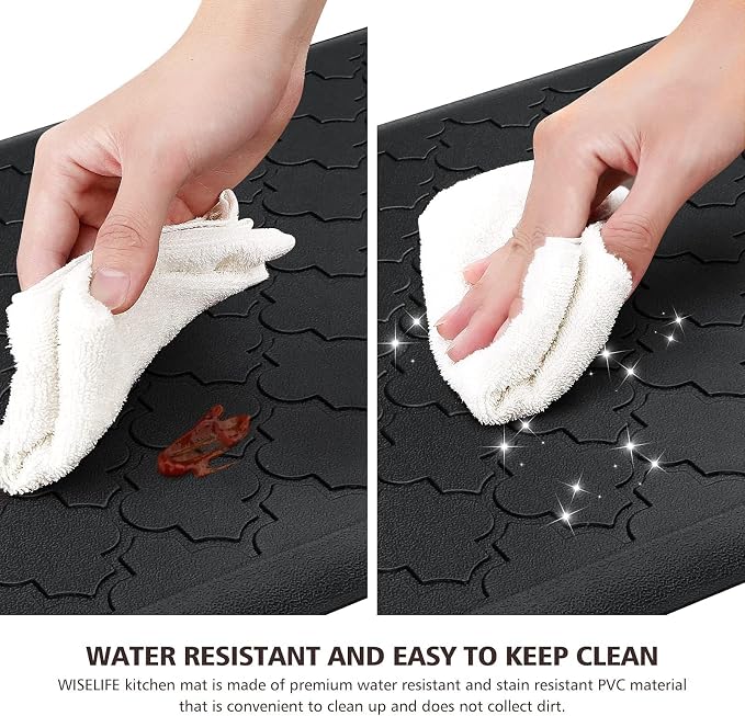 WISELIFE Kitchen Mat Cushioned Anti Fatigue Floor Mat, Thick Non Slip Water - Image 4
