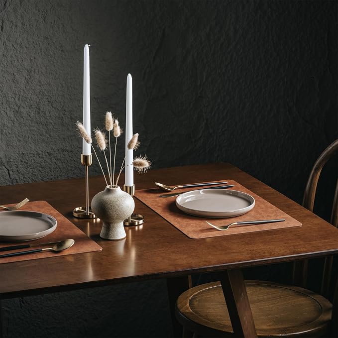 Placemats Set of 12, DOLOPL Reversible Dual-Color Faux Leather Place Mats - Image 4
