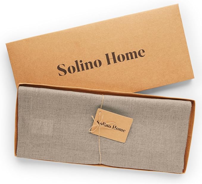Solino Home 100% Pure Linen Table Runner Natural Woven, Fete 14 x 72 in | Table - Image 5