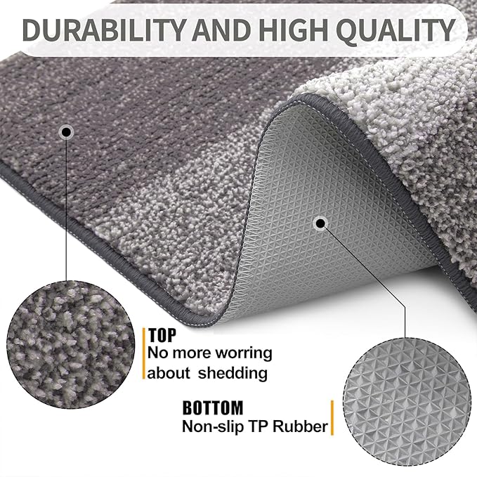 Kitinjoy Indoor Outdoor Door Mat, 59x24 Non-Slip Absorbent Dirt Trapper - Image 3