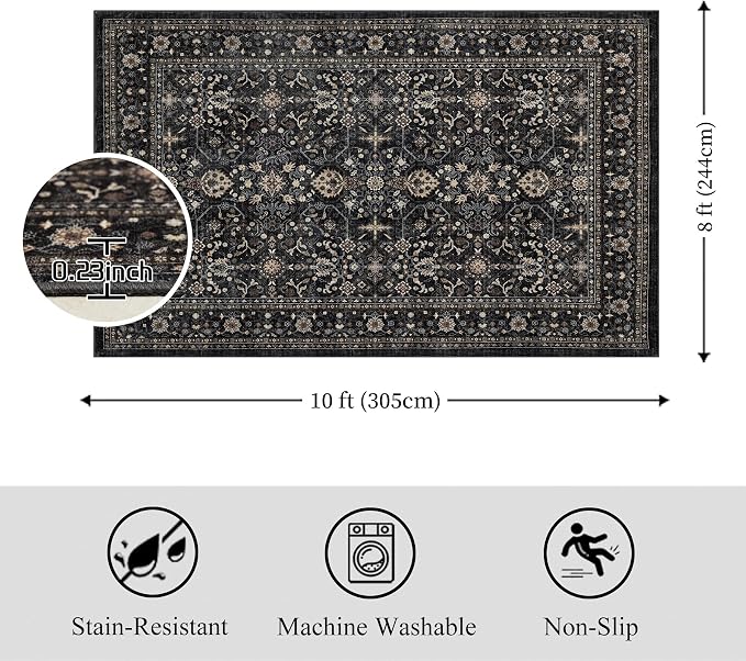 Ruaruarug Washable Area Rug 8x10 - Image 2