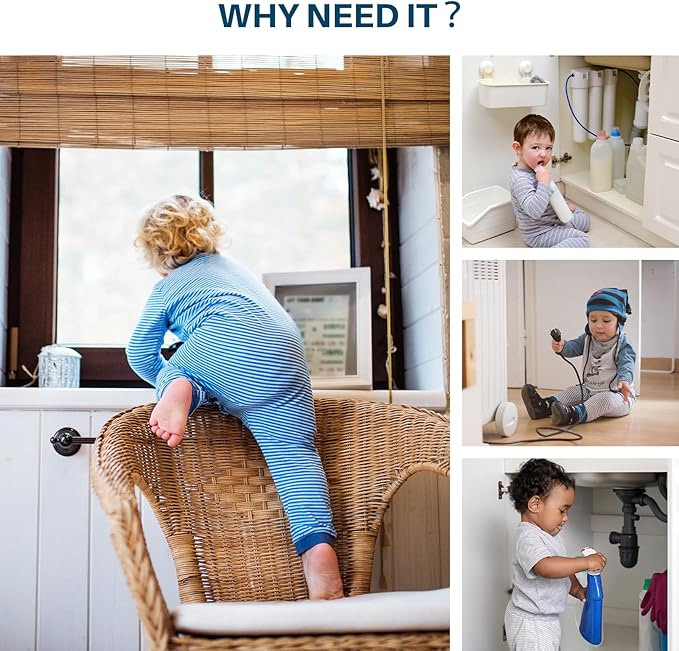 Inaya Baby Proofing Door Knob Cover (4 Pack) - Prevent Children from Opening Doors, Fit Most Round Knobs - Door Knob Safety Cover for Kids, Child Proof Door Lock, Child Proof Door Locks - White