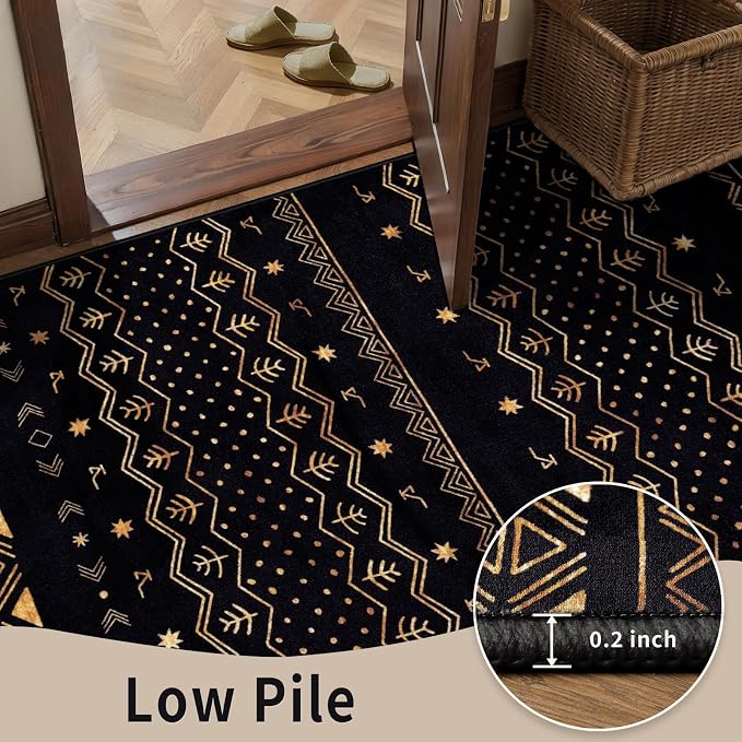 SERISSA Hallway Runner Rug, Soft Low-Pile Geometric Indoor Long Carpet - Image 8