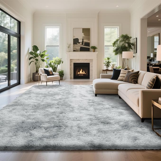 yongyangjuxin Fluffy Rug Shag Area Rug, Mottling Grey 8x10 Area Rugs - Image 2