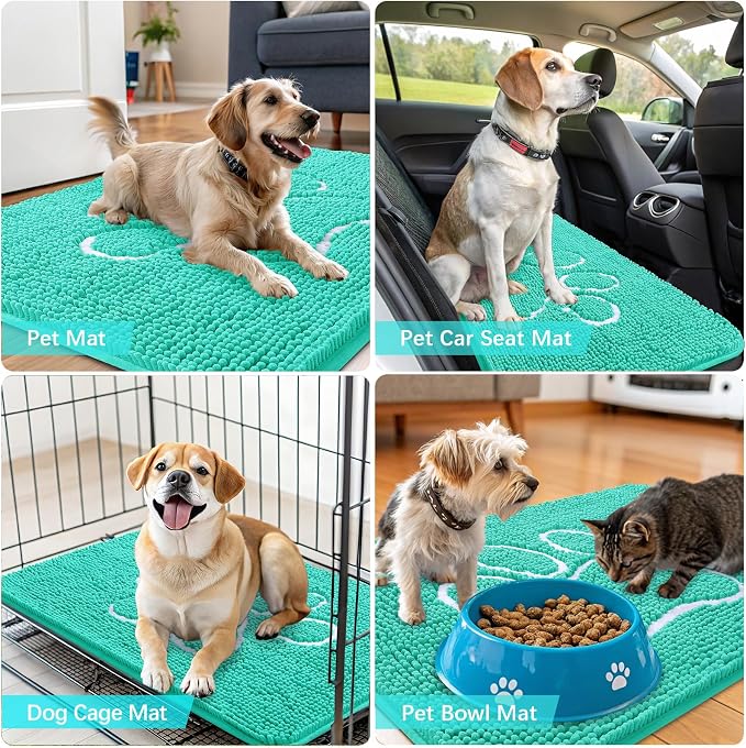 OLANLY Dog Door Mat for Muddy Paws 40x32, Paw Print Design, Absorbs Moisture - Image 7