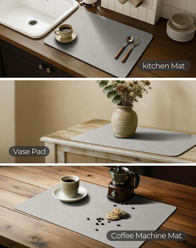 Leetaltree Reversible Faux Leather Placemats and Coasters Set of 4, 12x17 Inch - Image 7