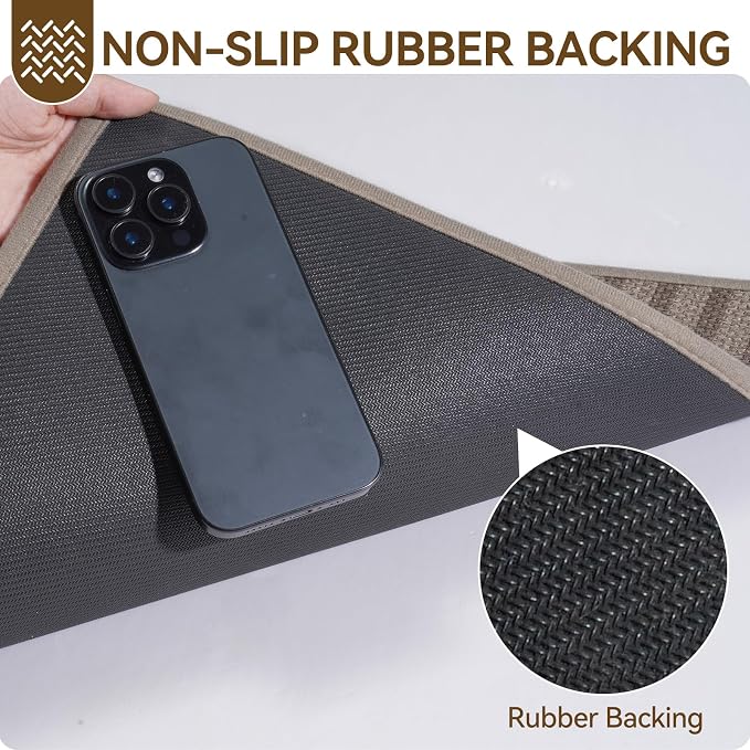 Front Door Mat 31''x47'', Absorbent Dirt Resist Washable Non Slip Low-Profile - Image 6