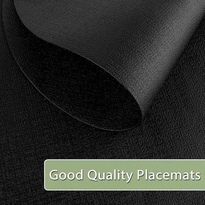 Placemats Set of 12 Washable, Heat Resistant Table Placemats Wipeable Faux - Image 4