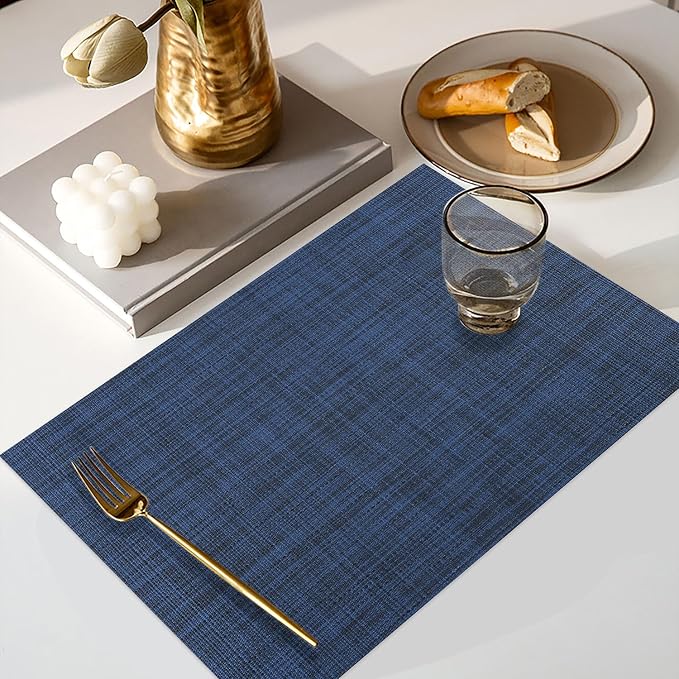 Vinyl Placemats Set of 4, PVC Woven Washable Non-Slip Table Mats, Heat - Image 5
