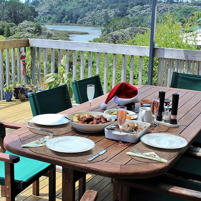 Placemats Set of 4 Non-Slip, Heat Resistant Oval Faux Leather Place mats Double - Image 7