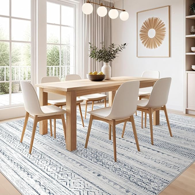 Nakagishi 9x12 Area Rugs Living Room: Washable Boho Large Neutral Soft - Image 4