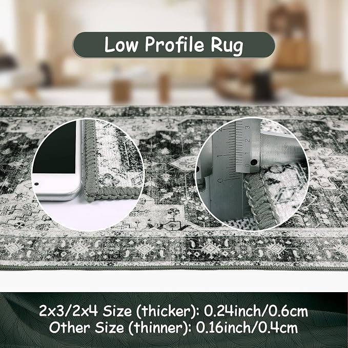 Moynesa Ultra-Thin Washable Vintage 5x7 Area Rugs - Image 5