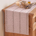 Artoid Mode Pink Woven Farmhouse Hollow Table Runner 12x120 Inch | Holiday by ArtoidMode