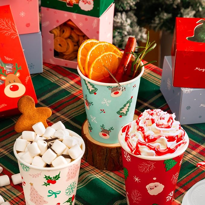 Fit Meal Prep 50 Pack 8 oz Christmas Disposable Coffee Cups - Image 4