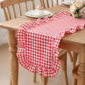 HunnmingRe 1 Pc Gingham Table Runner Red, 118 X 13.8 Inch | Cotton Dresser Scarf by HunnmingRe