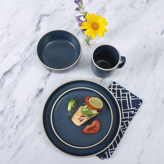 Gibson Home Zuma 16 Piece Round Kitchen Dinnerware Set, Service - Image 4