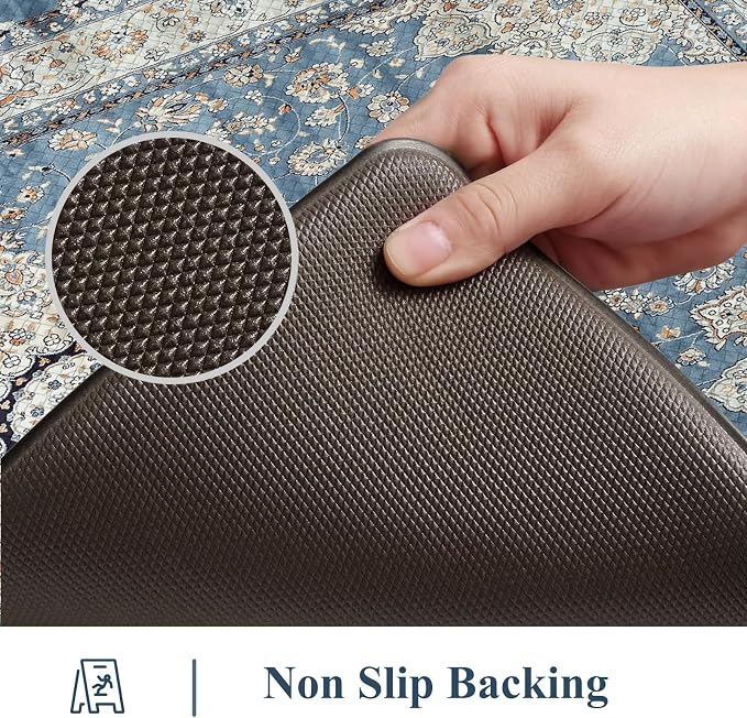 Collive Boho Kitchen Mat, Cushioned Anti Fatigue Kitchen Rug Set 2 Piece - Image 4