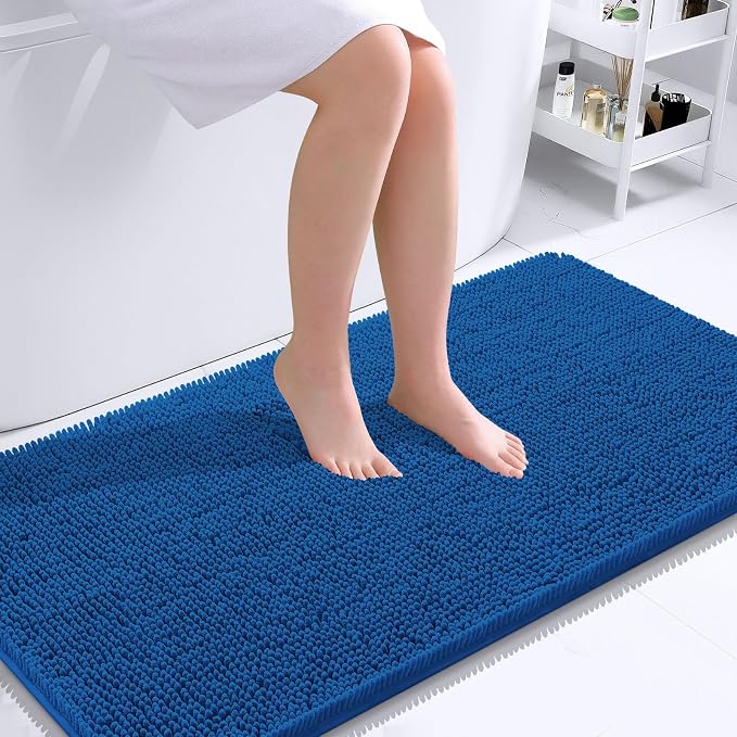OLANLY Bathroom Runner Rugs 44x24, Soft Absorbent Chenille Bath Rugs, Rubber by OLANLY