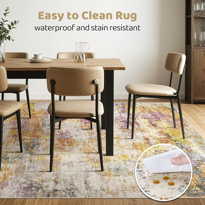 10X12 Area Rugs Living Room: Washable Large Abstract Modern Soft Stain - Image 6