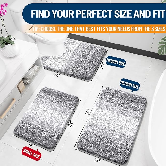 OLANLY Large Bathroom Rugs Mat 40x24, Extra Soft Absorbent Microfiber Bath Rugs - Image 2