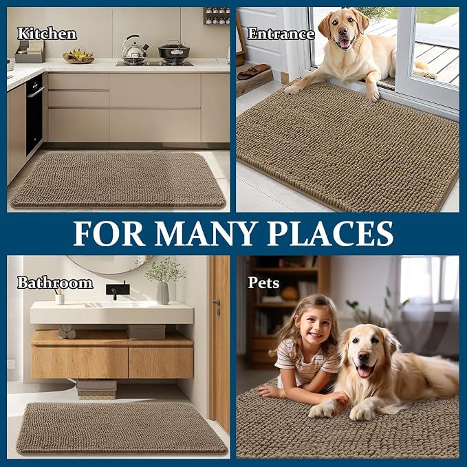 OLANLY Dog Door Mat for Muddy Paws 47x20, Absorbs Moisture and Dirt, Absorbent - Image 8