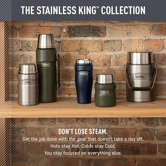 THERMOS Stainless King Stainless Steel Tumbler, Army Green | Vacuum-Insulated - Image 6