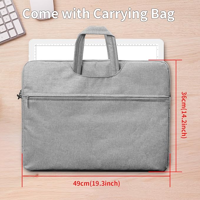 Phylosal Rechargeable A3 Light Pad with Carry Bag, Ultra-Thin Magnetic Tracing Light Box for Drawing, Diamond Art Painting Light Board with Side Button, Super Bright Light Table for Sketching (White)