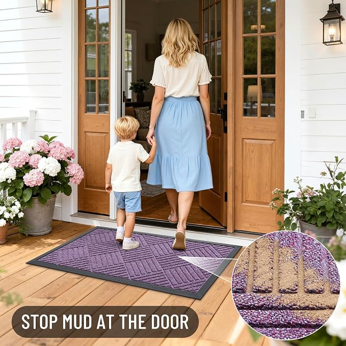 OLANLY Front Door Mat Outside Entrance 33x21, Heavy Duty Sturdy Natural Rubber - Image 6