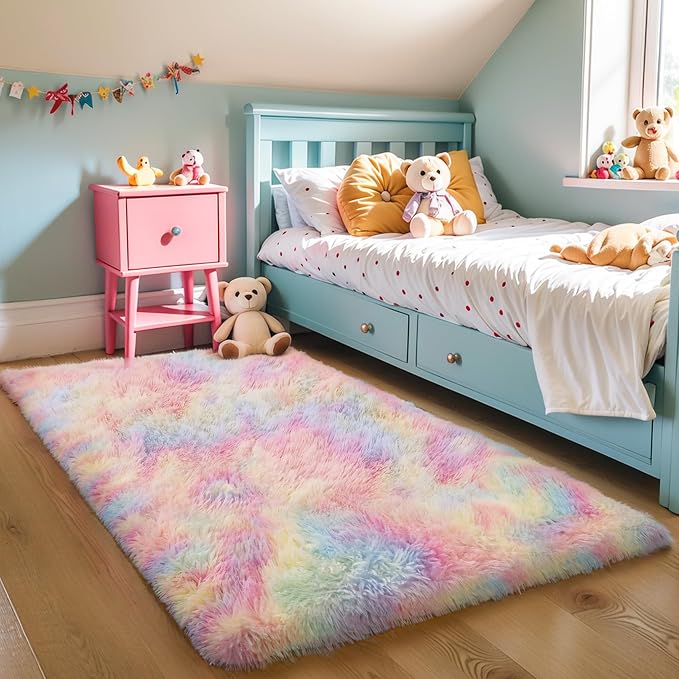 KICHOWUA Thick Area Rug 6x9 Unicorn Fluffy Shag - Image 7