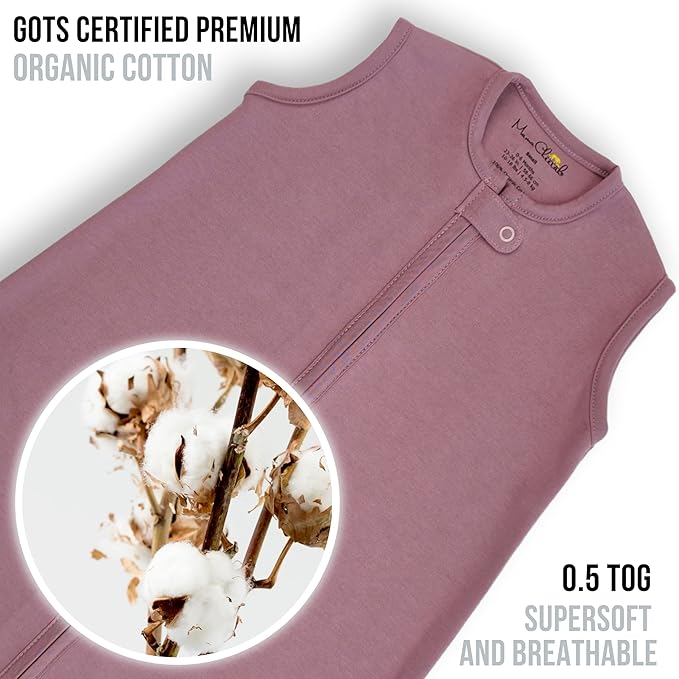 Mama Cheetah Baby Sleep Sack 0.5 TOG, Organic Cotton Baby Wearable Blanket with Two-Way Zipper, Swaddle Transition Baby Sleeping Bag for Newborn Infant Toddler Boy Girl, 18-24 Month