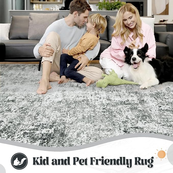 XLUEZ 8x10 Area Rugs for Living Room, Washable Modern Abstract Large Area Rug - Image 3