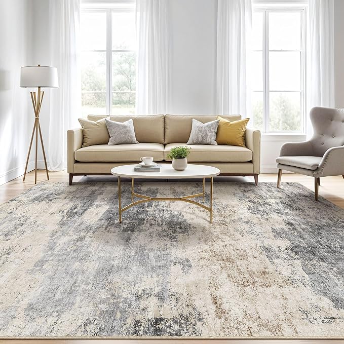 3x5 Rug for Living Room: Washable Large Abstract Modern Soft Rugs Stain - Image 5