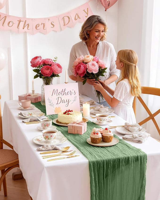 Pureegg 2-Pack Cheesecloth Table Runner, Baby Shower, Wedding and Farmhouse - Image 9