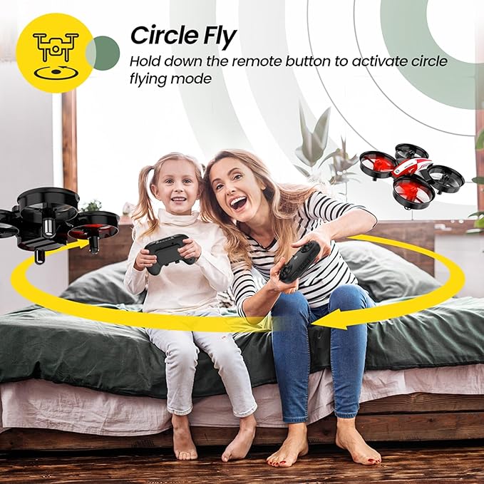 Holy Stone Mini Drone for Kids and Beginners RC Nano Quadcopter Indoor Small Helicopter Plane with Auto Hovering, 3D Flips, Headless Mode and 3 Batteries, Great Gift Toy for Boys and Girls, HS210 Red