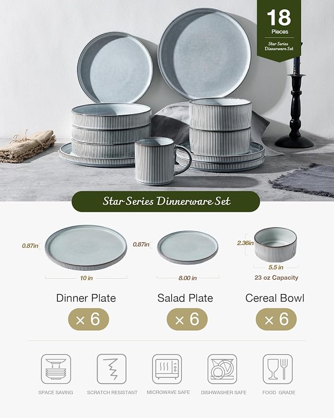 Famiware Star Plates and Bowls Sets, Chip & Scratch Resistant. Microwave & - Image 3