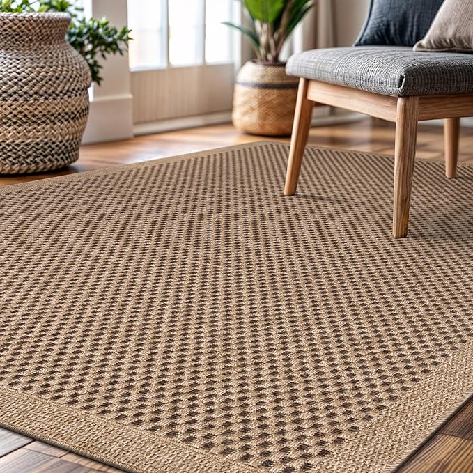 CAMILSON Easy Jute Rug 8x10, Indoor Outdoor Natural Color Fiber Area Rugs - Image 7