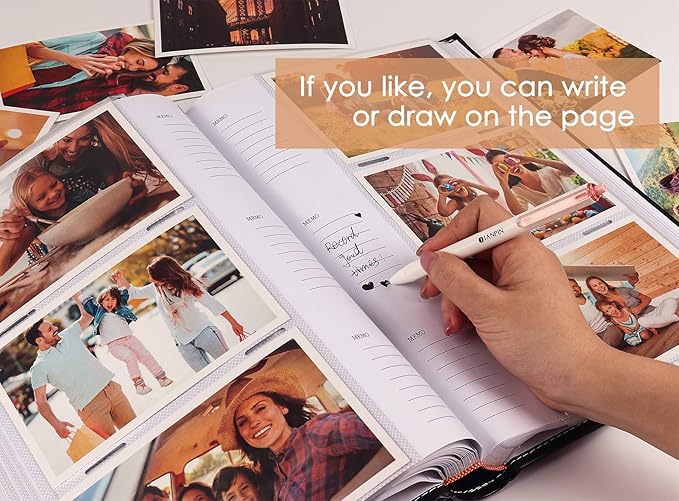 RECUTMS Small Photo Album 4x6, Picture Album PU Leather Cover 300 Photo Sleeves Boy Girl Family Photo Book Memo Slot Wedding Album(Creamy White)