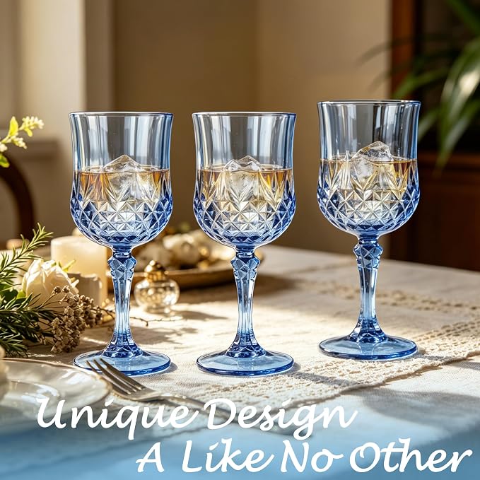 12Pack Plastic Wine Glasses, 7oz Vintage Goblets - Image 5