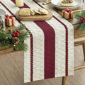 Artoid Mode Red Rustic Woven Table Runner 12x36 Inch | Holiday Farmhouse by ArtoidMode