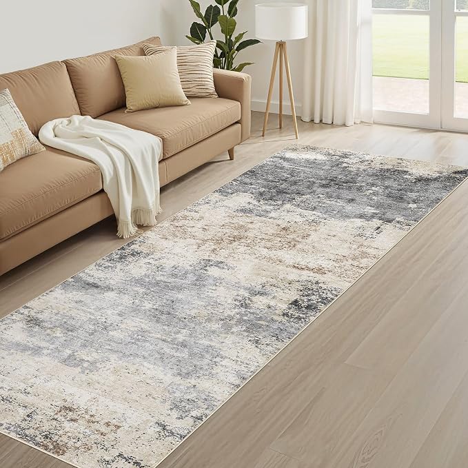 Runner Rug Kitchen Washable Rugs: 3x10 Non-Slip Abstract Soft Modern Stain - Image 8