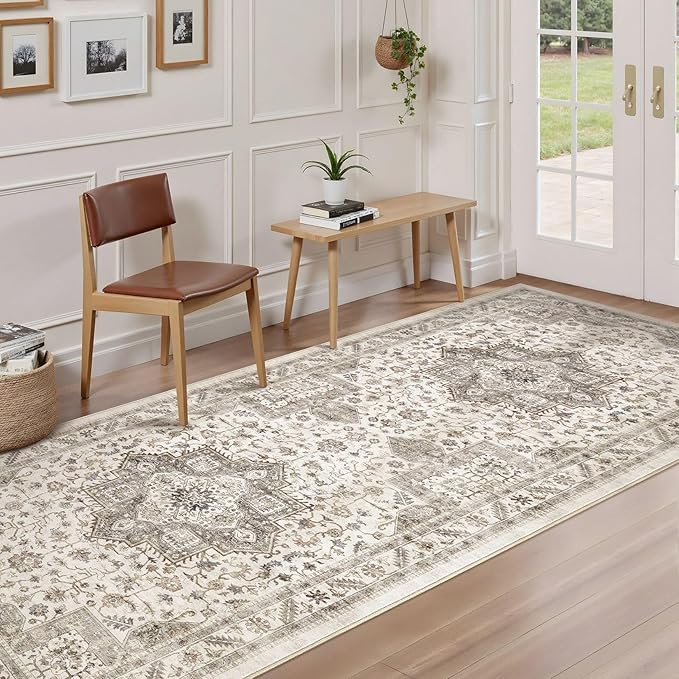 Vintage Hallway Runner Rug 3x8: Large Soft Washable Entryway - Image 2