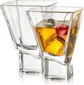 JoyJolt Carre 2-Piece Cocktail Glasses Set, 8 Ounce Martini Glasses by JoyJolt