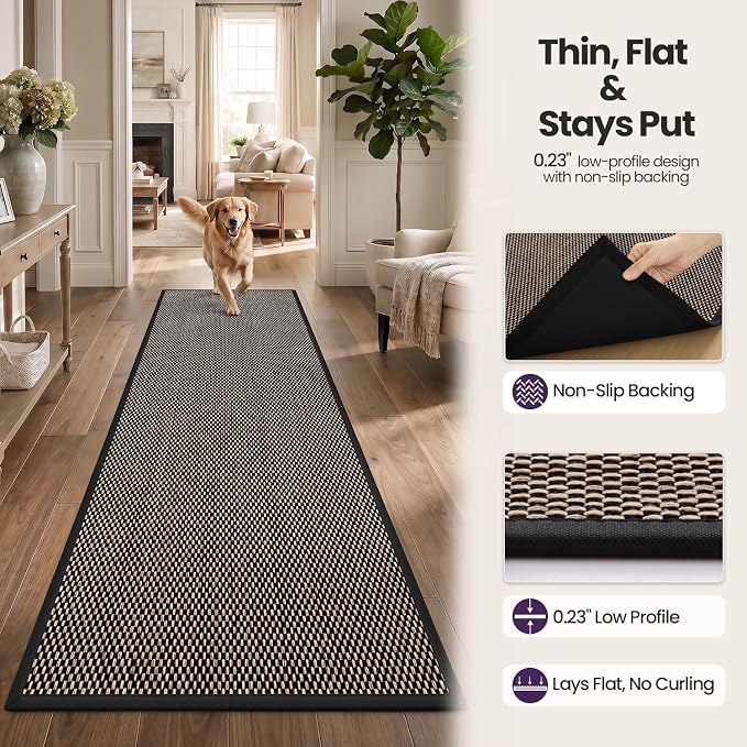 DEX Hallway Runner Rug 2'4''x8, Non Slip Rubber Backing Inside Entryway Carpet - Image 6